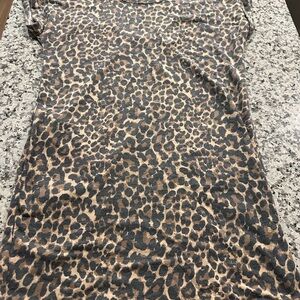 First Love Leopard Print Short Sleeve Dress in Tan and Black